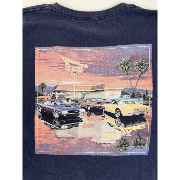 Vintage In-N-Out Men T-Shirt 3XL Blue California Graphic Hot Rod Drive Thru - Picture 8 of 10